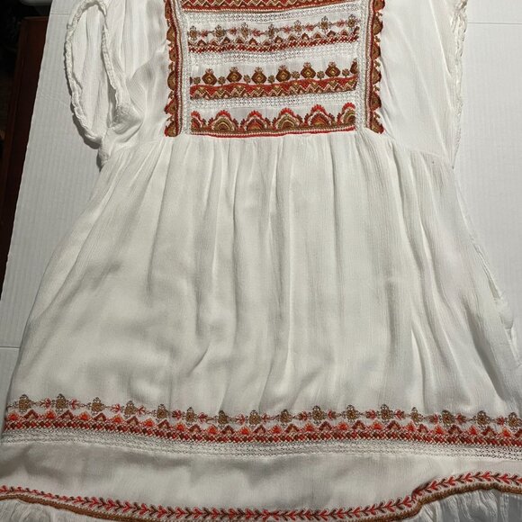 Free People Boho White Embroidered Dress - Picture 5 of 5
